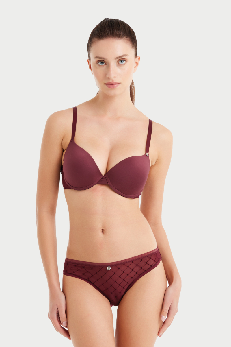 Kadın Destekli Sütyen 51648 - Bordo - 1