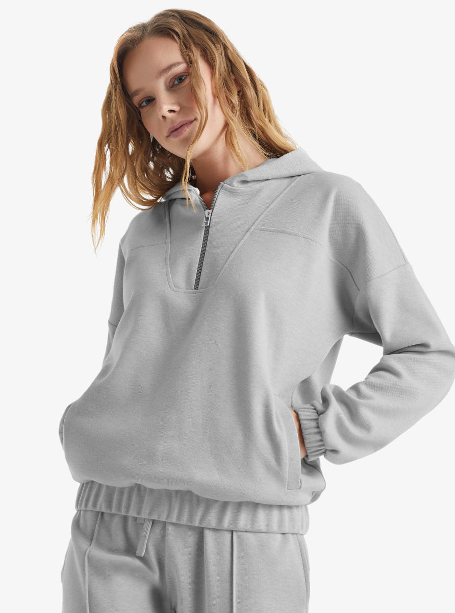 Kadın Eşofman Üstü 60322 - Gri Melanj - 1
