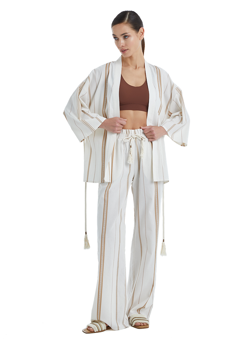 Kadın Kimono 60402 - Bej - Blackspade