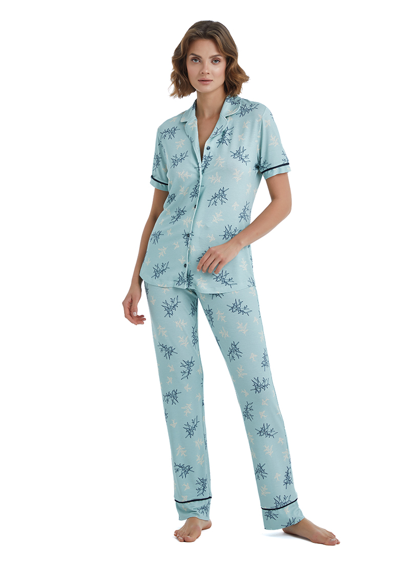 Kadın Pijama Takımı 51411 - Mavi - Blackspade