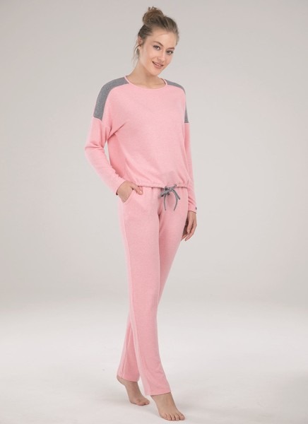 Kadın Pijama Takımı - 50056 - Pembe - 1