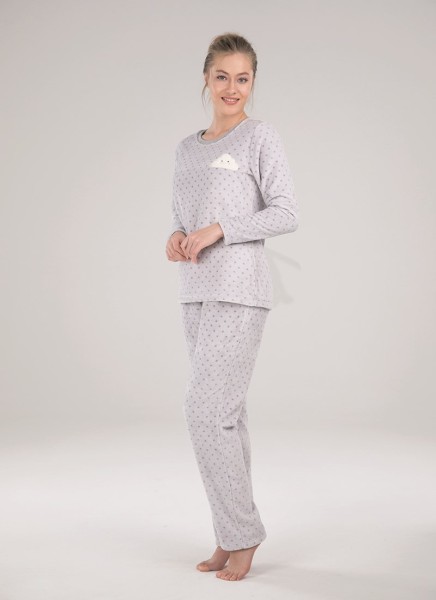 Kadın Pijama Takımı - 50064 - Antrasit - 1