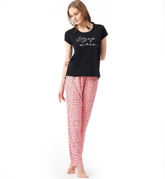 Kadın Pijama Takımı 50728 - Siyah - 1