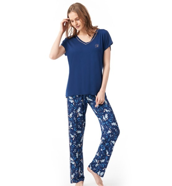 Kadın Pijama Takımı 50731 - Koyu Mavi - 1