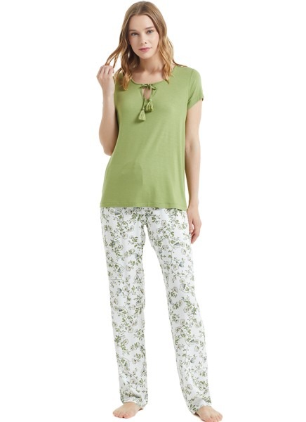 Kadın Pijama Takımı 50765 - Yeşil - 1