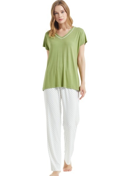 Kadın Pijama Takımı 50772 - Yeşil - 1