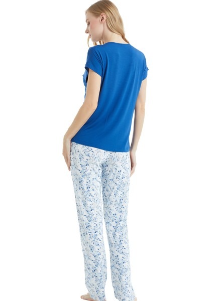 Kadın Pijama Takımı 50779 - Mavi - 2