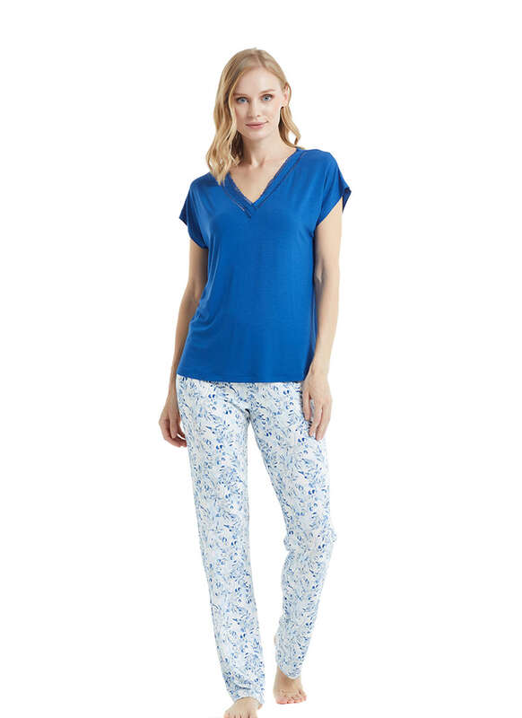 Kadın Pijama Takımı 50779 - Mavi - 1