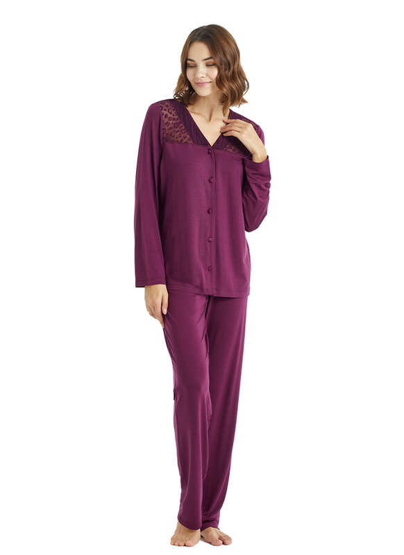 Kadın Pijama Takımı 50840 - Bordo - 1
