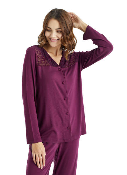 Kadın Pijama Takımı 50840 - Bordo - 3