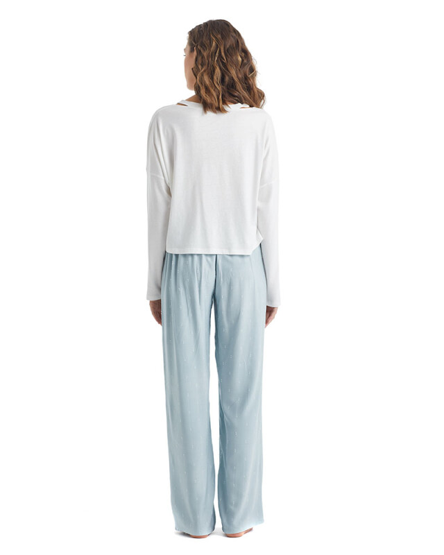 Kadın Pijama Takımı 51222 - Beyaz - Blackspade (1)