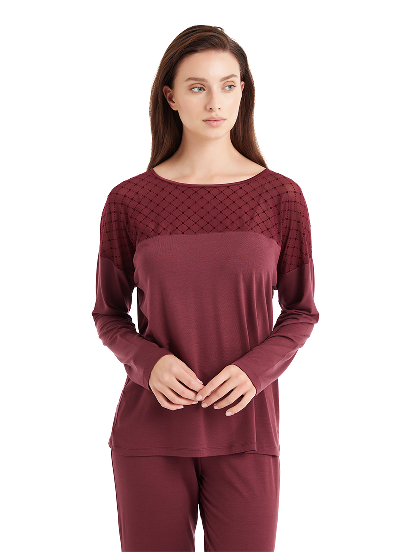 Kadın Pijama Takımı 51604 - Bordo - 3