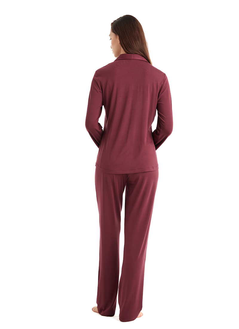 Kadın Pijama Takımı 51606 - Bordo - 2