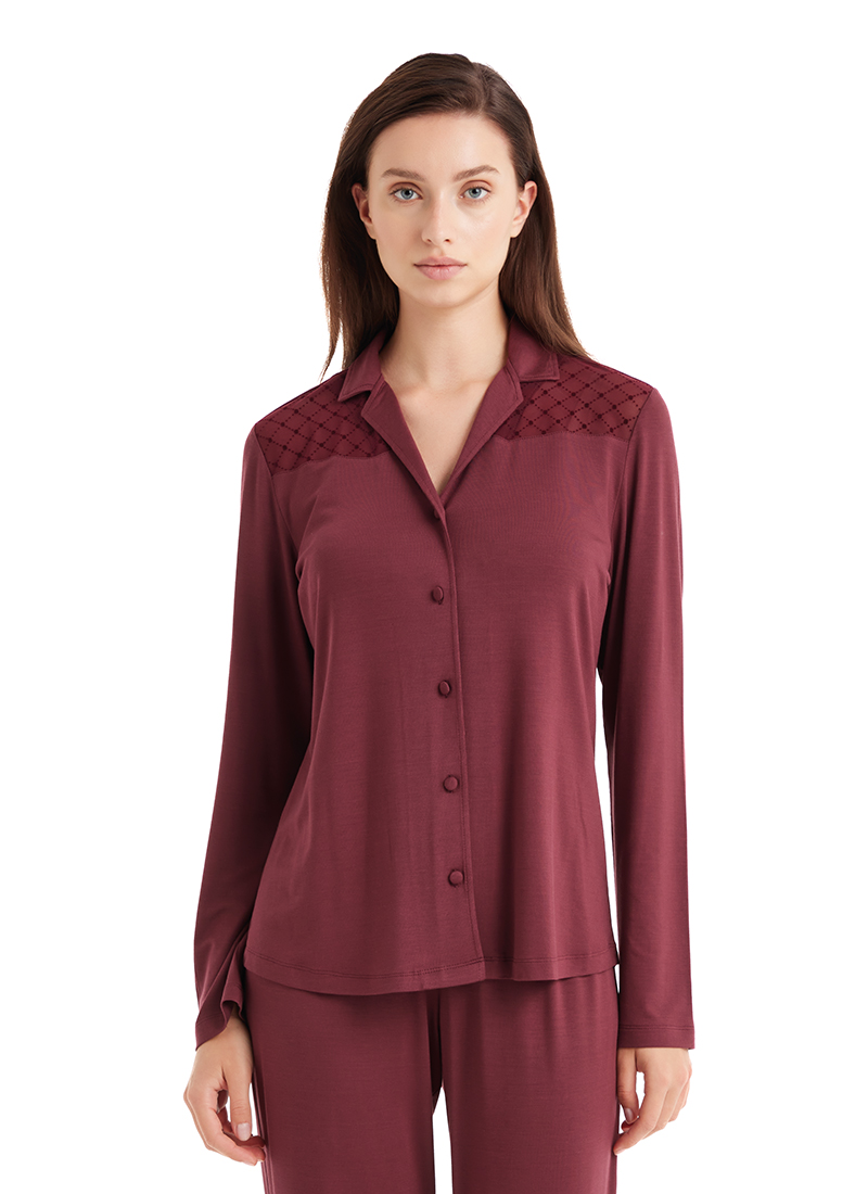 Kadın Pijama Takımı 51606 - Bordo - 3