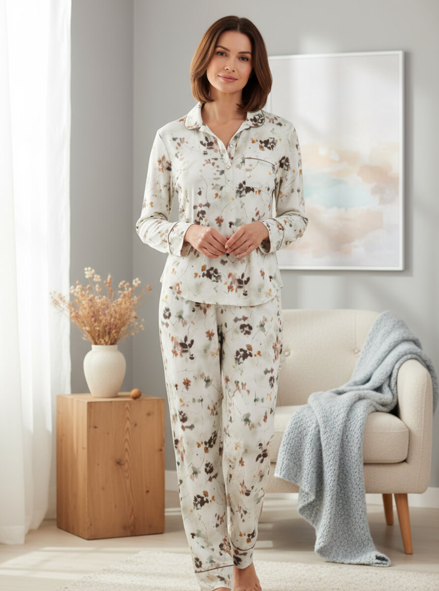 Kadın Pijama Takımı 51619 - Desenli - 1