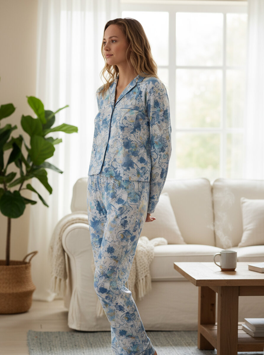 Kadın Pijama Takımı 51626 - Baskılı - Blackspade