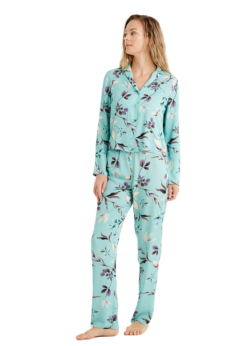 Kadın Pijama Takımı 51662 - Desenli - 3