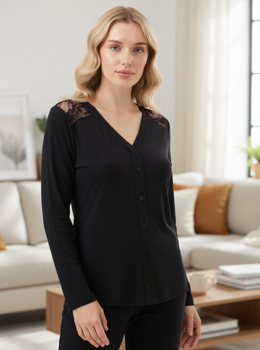 Kadın Pijama Takımı 51902 - Siyah - 1