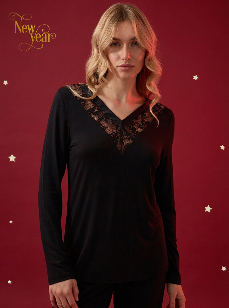 Kadın Pijama Takımı 51903 - Siyah - 1