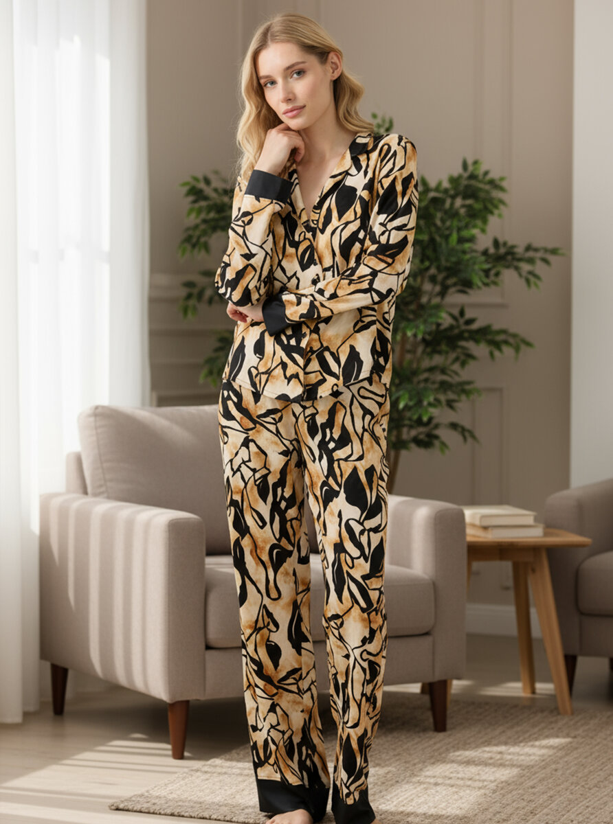 Kadın Pijama Takımı 51926 - Desenli - Blackspade