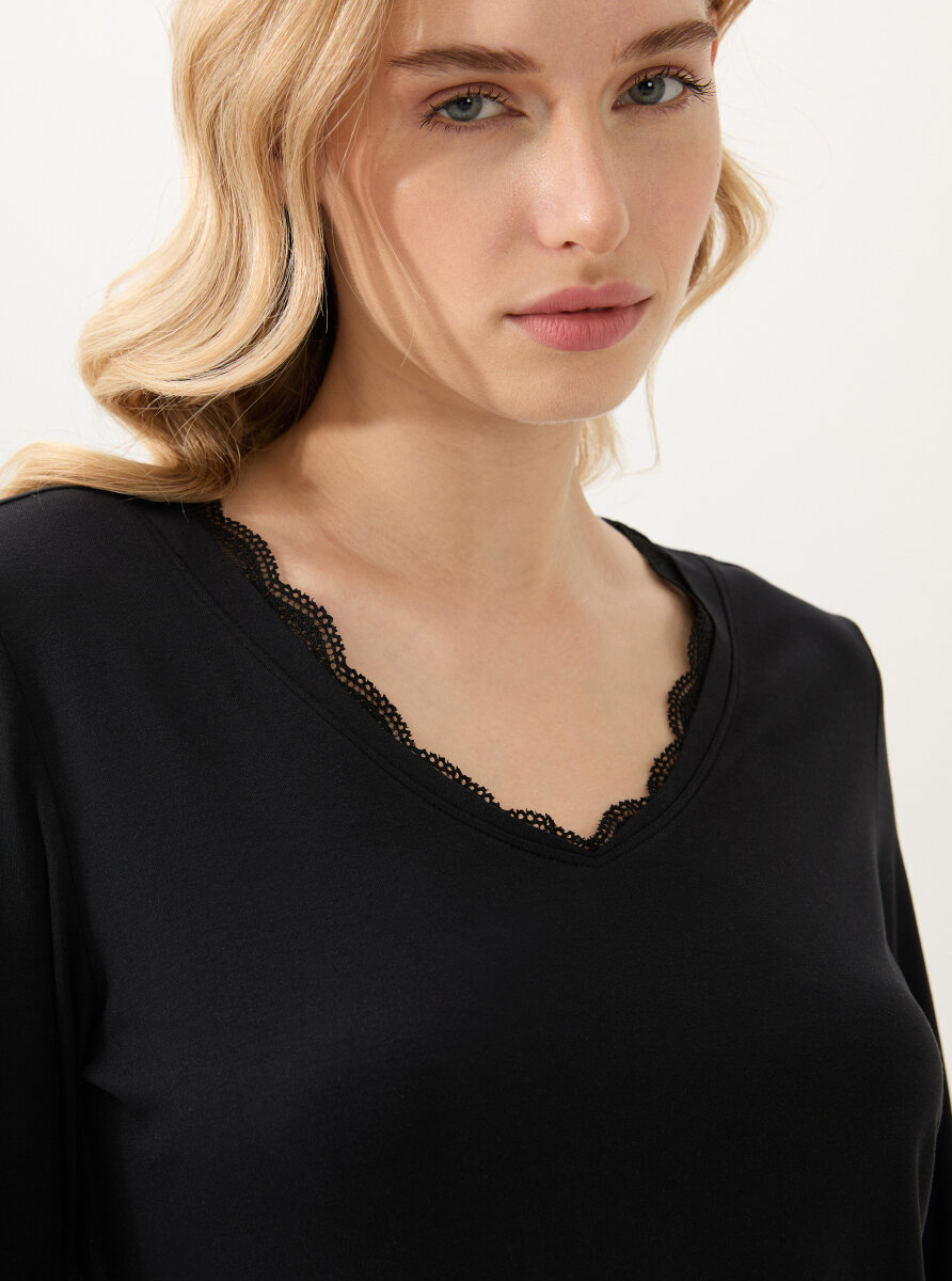 Kadın Pijama Takımı 51927 - Siyah - 4