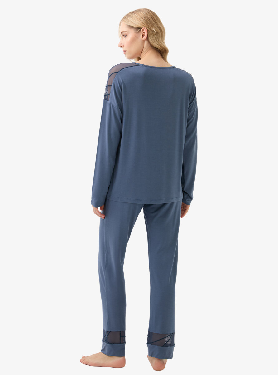 Kadın Pijama Takımı 51931 - Mavi - 3