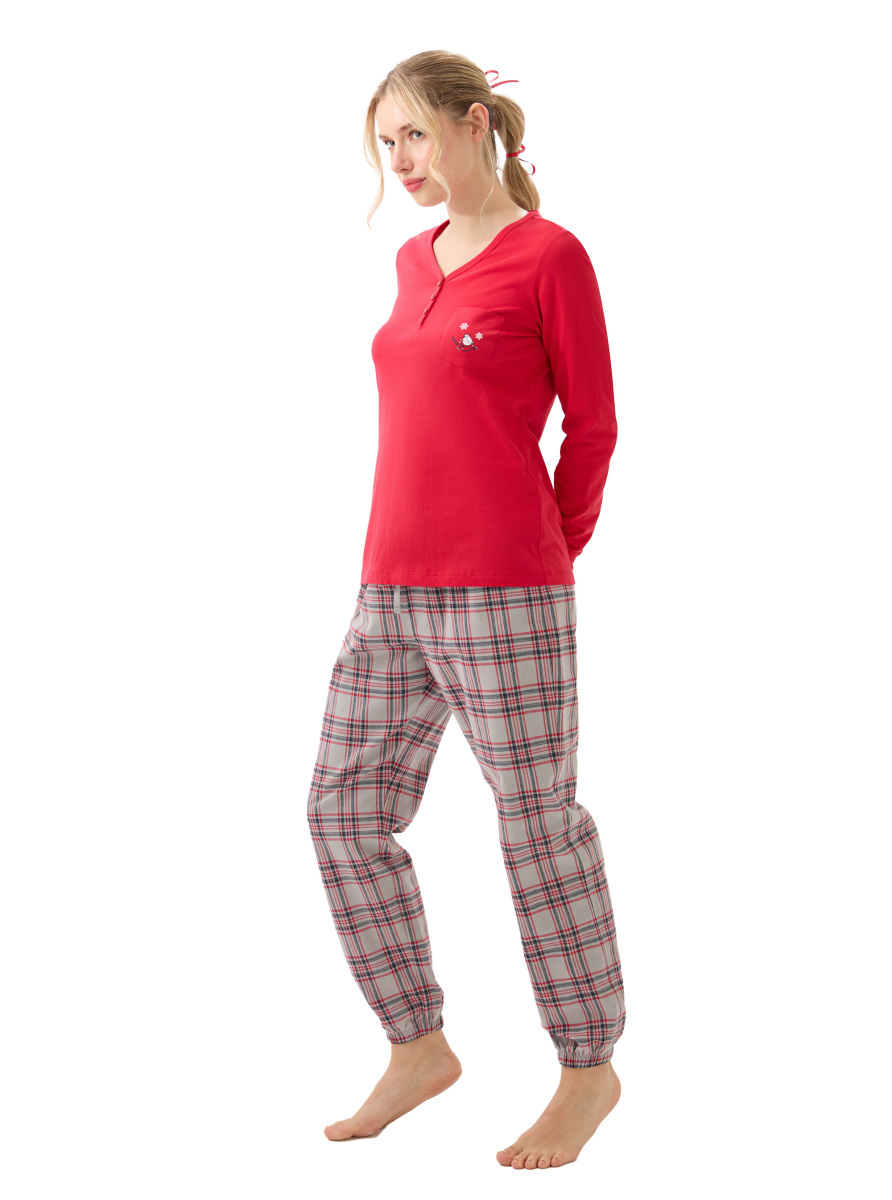 Kadın Pijama Takımı 51966 - Kırmızı - 5