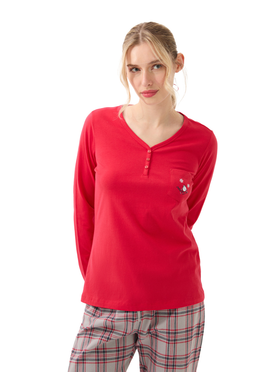 Kadın Pijama Takımı 51966 - Kırmızı - 1