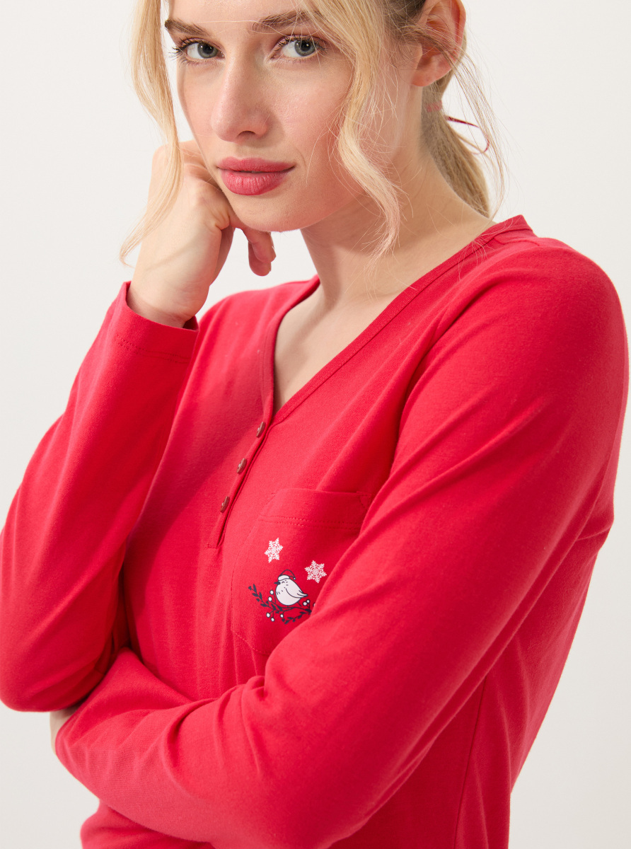 Kadın Pijama Takımı 51966 - Kırmızı - 3