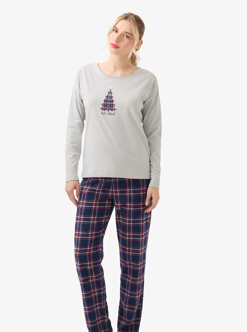 Kadın Pijama Takımı 51967 - Gri - Blackspade