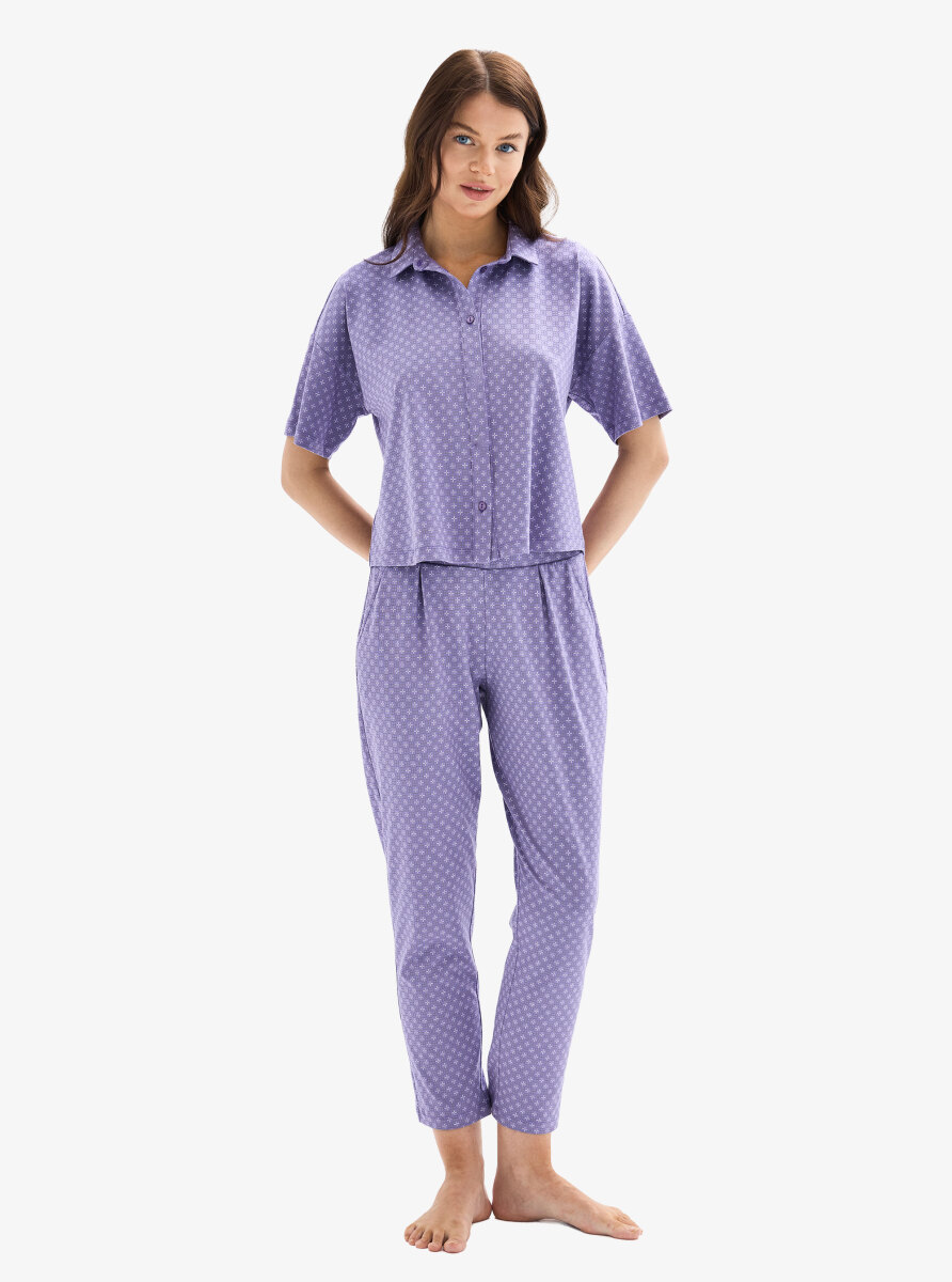 Kadın Pijama Takımı 52038 - Mor - 2