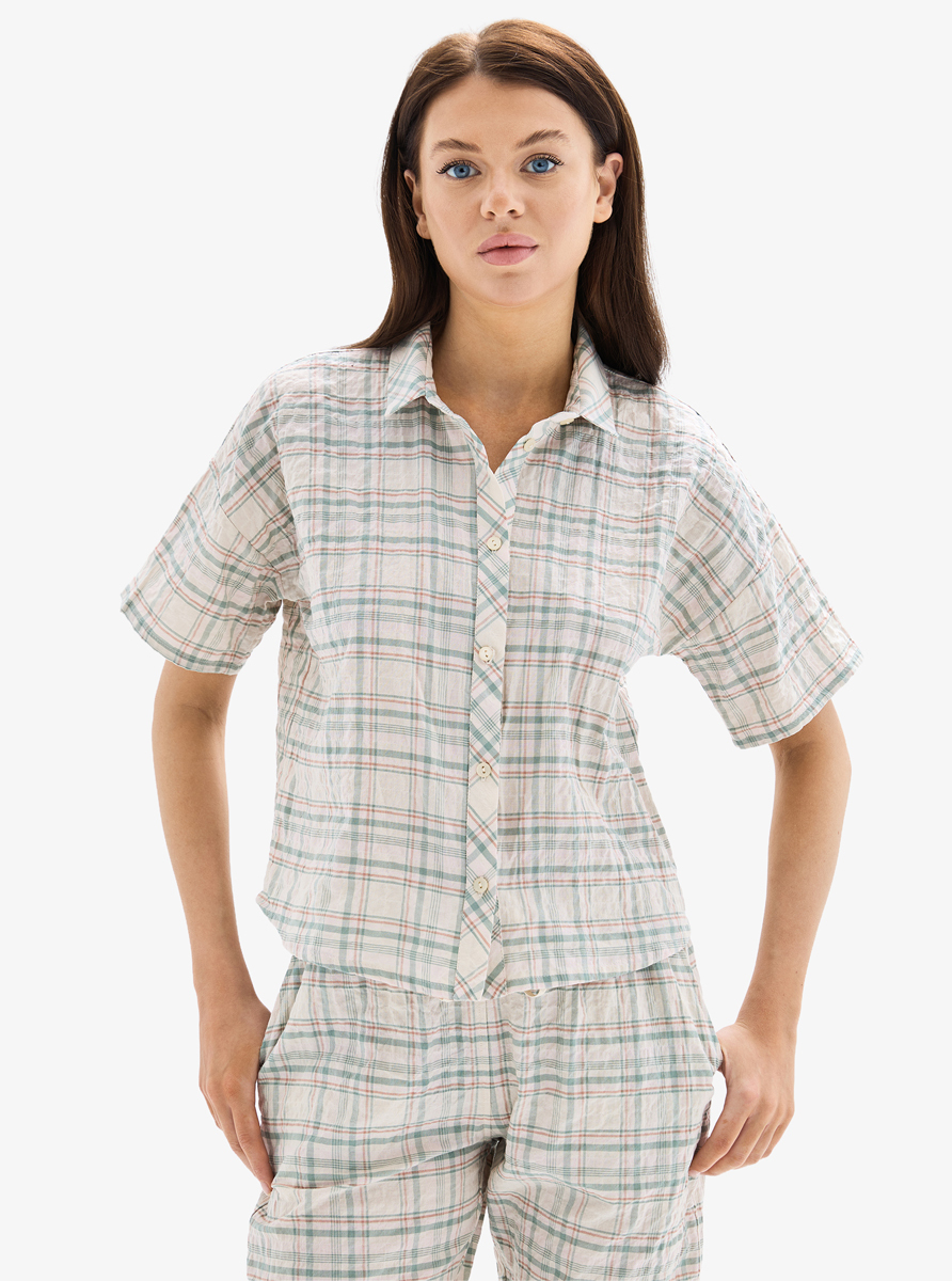 Kadın Pijama Takımı 52067 - Ekose Desenli