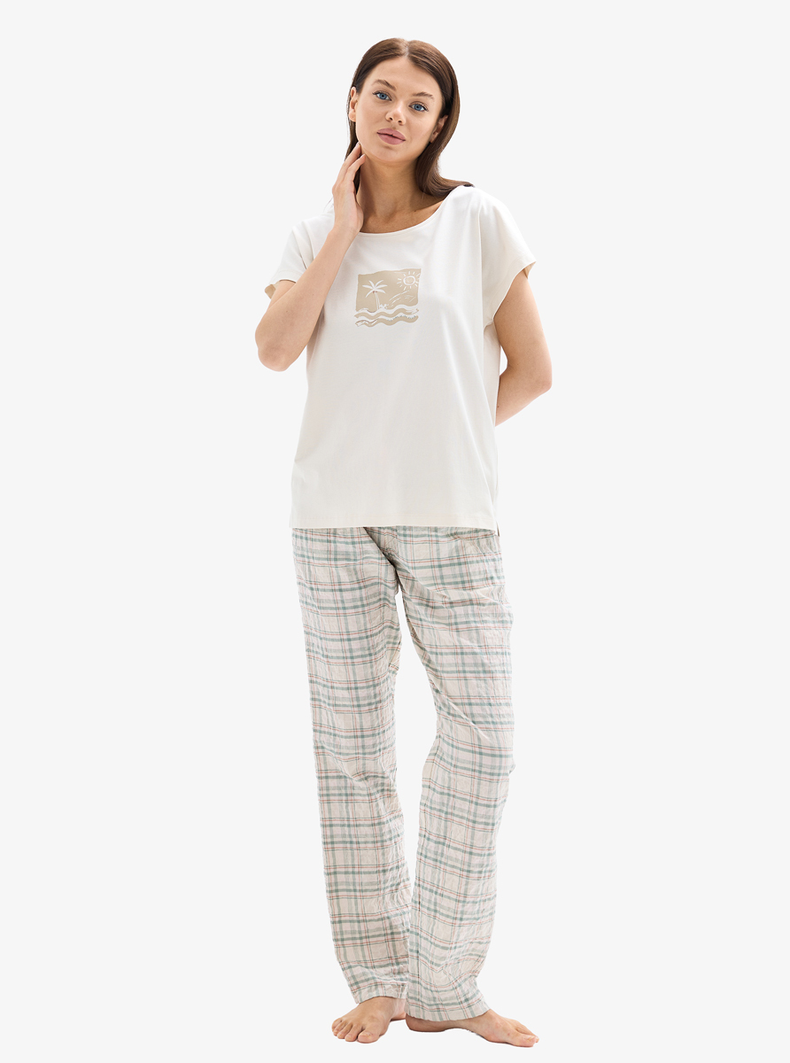 Kadın Pijama Takımı 52068 - Krem - 4