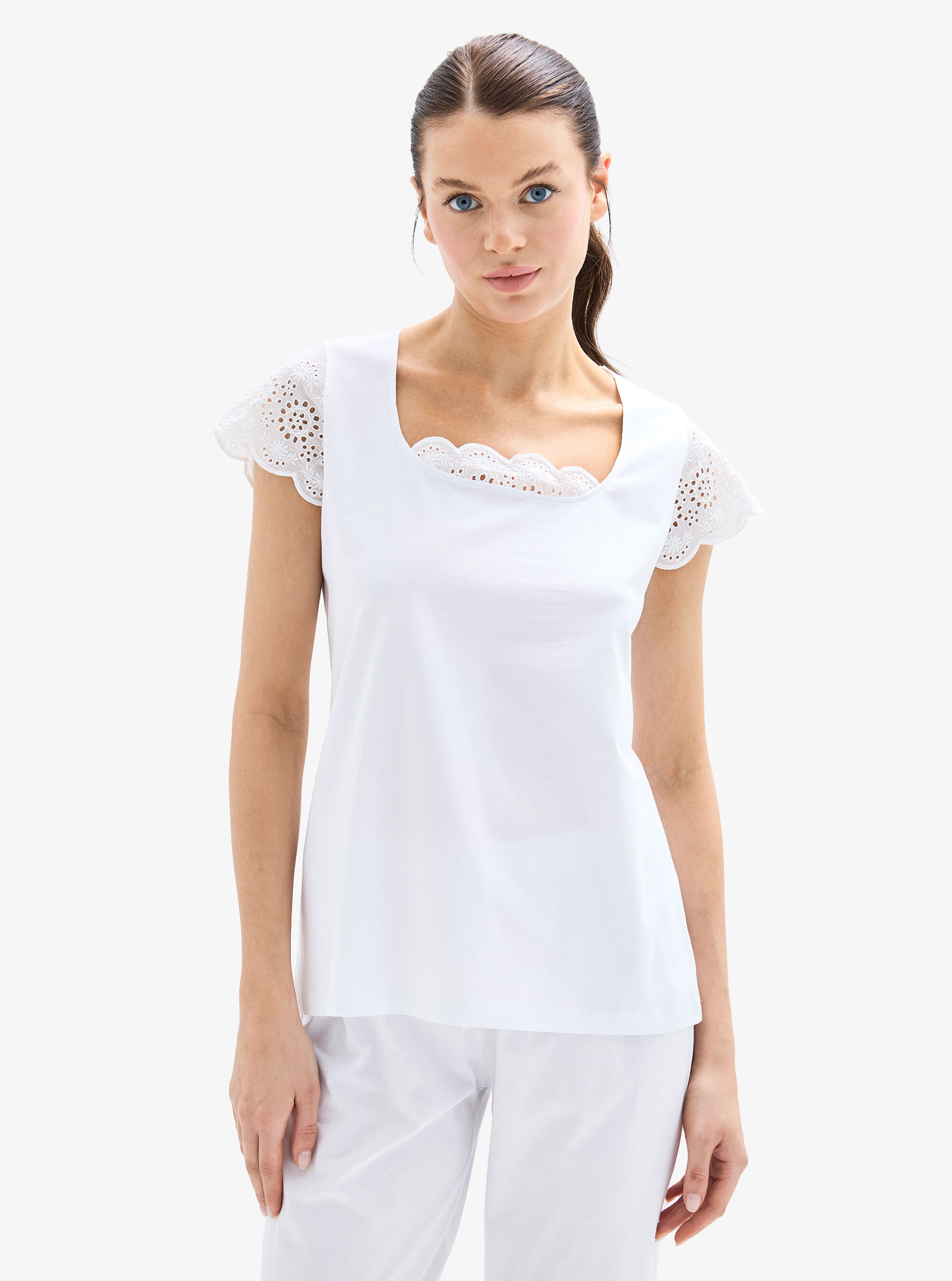 Kadın Pijama Takımı 52082 - Beyaz