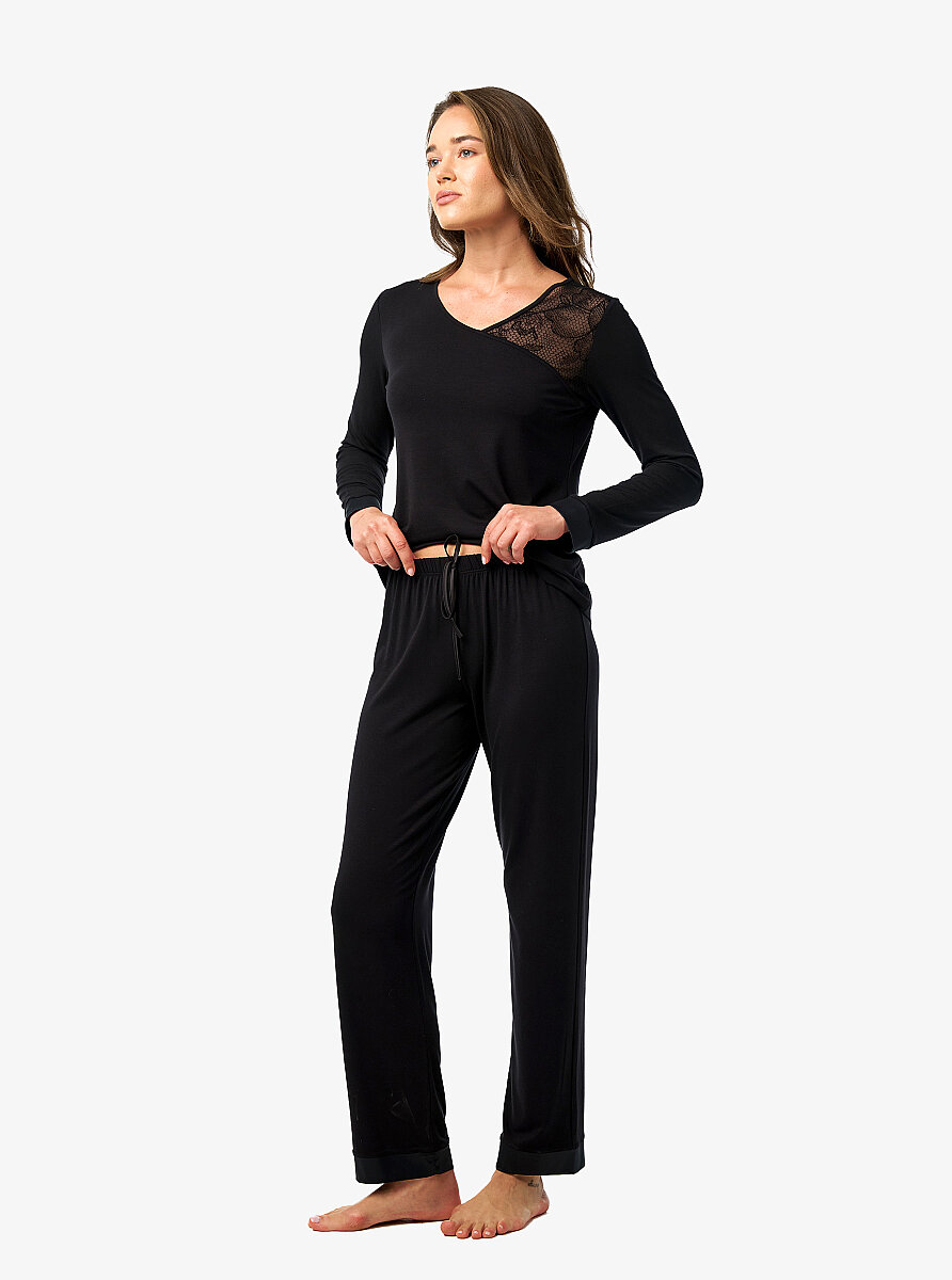 Kadın Pijama Takımı 52202 - Siyah - Blackspade