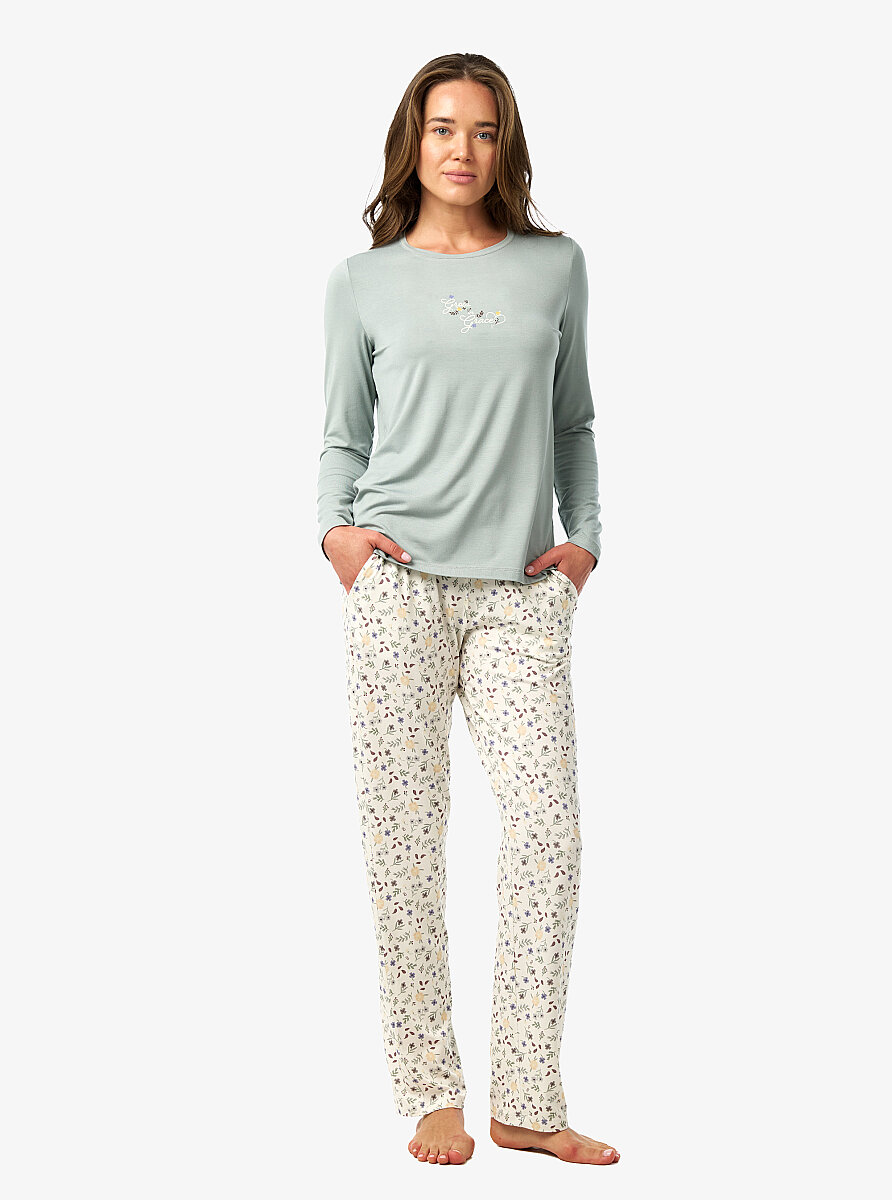 Kadın Pijama Takımı 52215 - Yeşil - 1