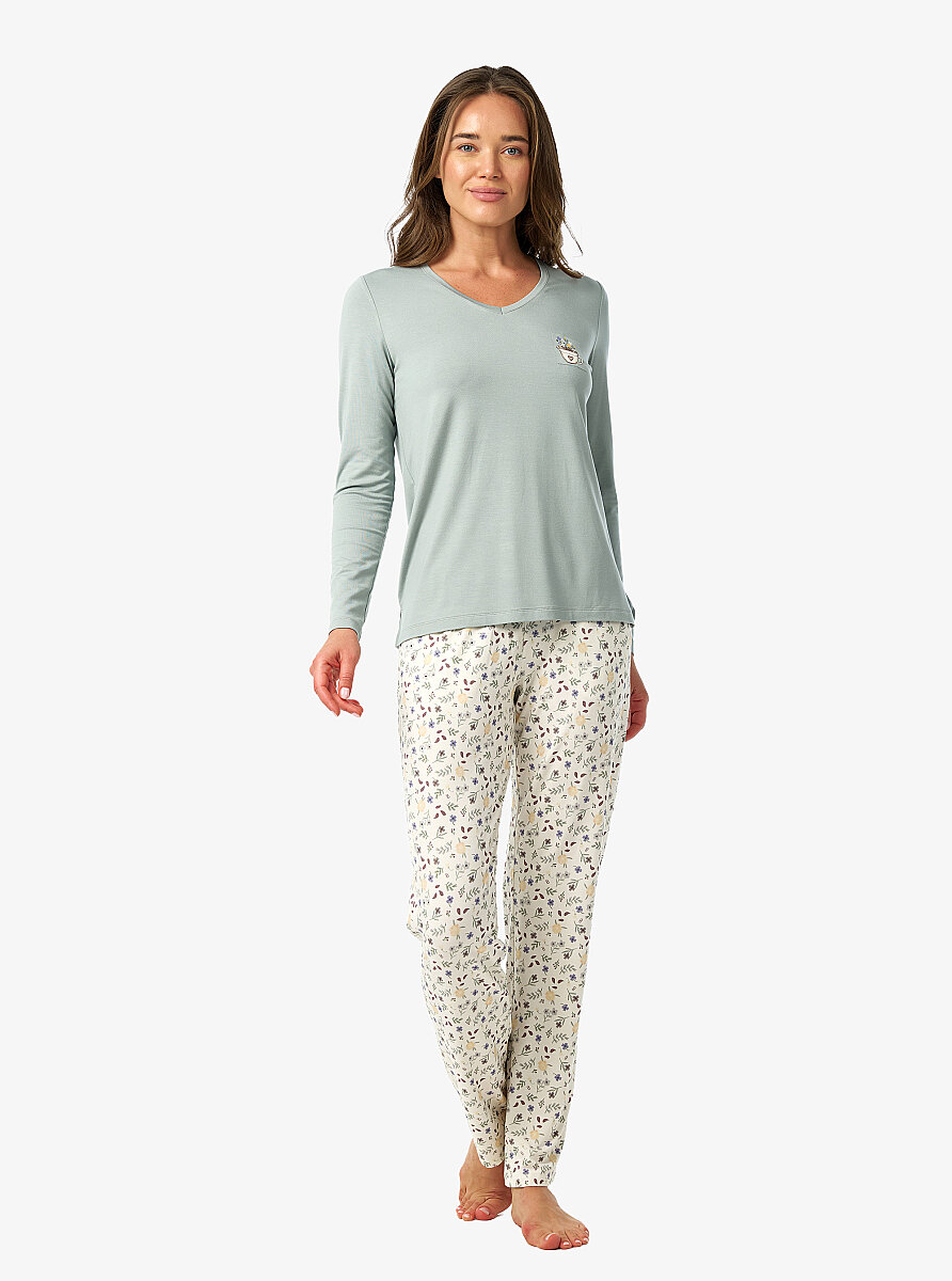 Kadın Pijama Takımı 52216 - Yeşil - 4