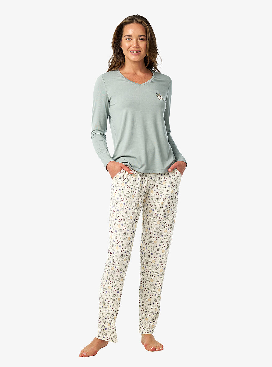 Kadın Pijama Takımı 52216 - Yeşil - Blackspade (1)