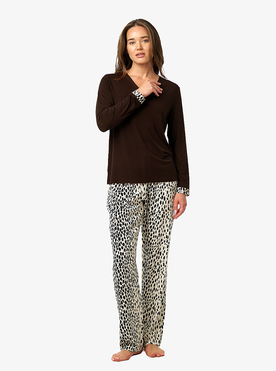 Kadın Pijama Takımı 52225 - Kahverengi - 1
