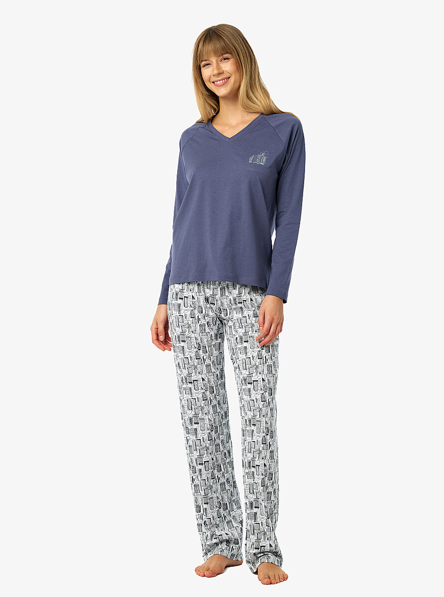 Kadın Pijama Takımı 52233 - İndigo - Blackspade