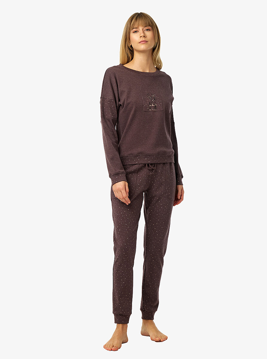 Kadın Pijama Takımı 52238 - Mürdüm - Blackspade