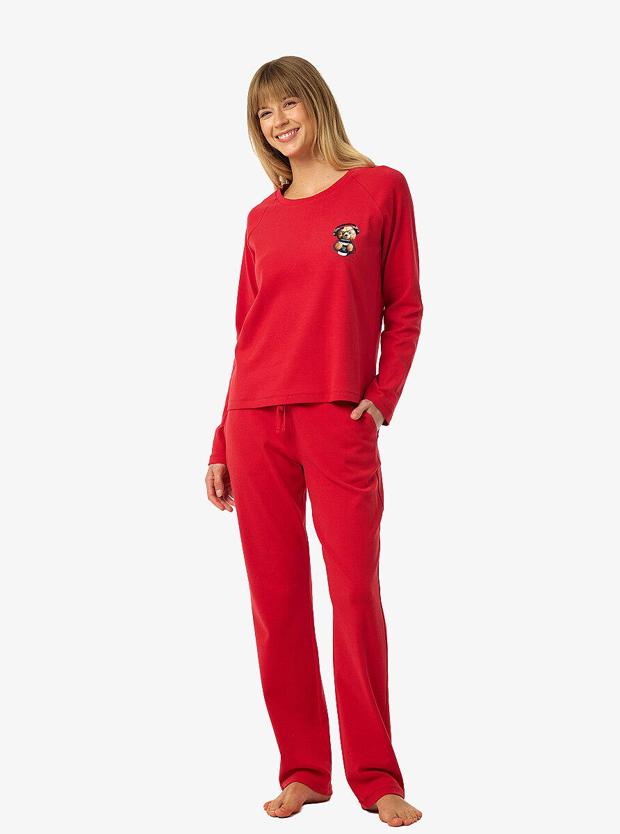 Kadın Pijama Takımı 52259 - Kırmızı - 3