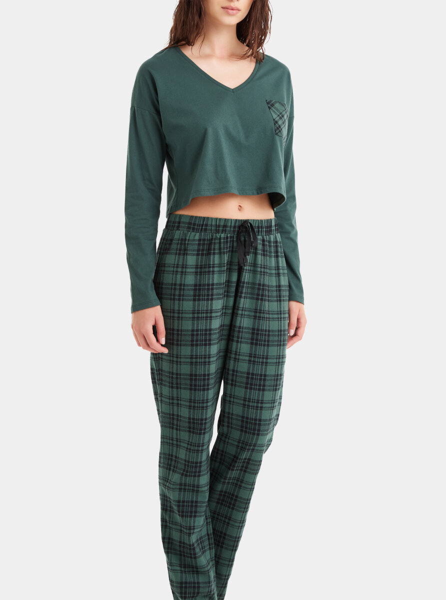 Kadın Pijama Takımı 60476 - Yeşil - 3