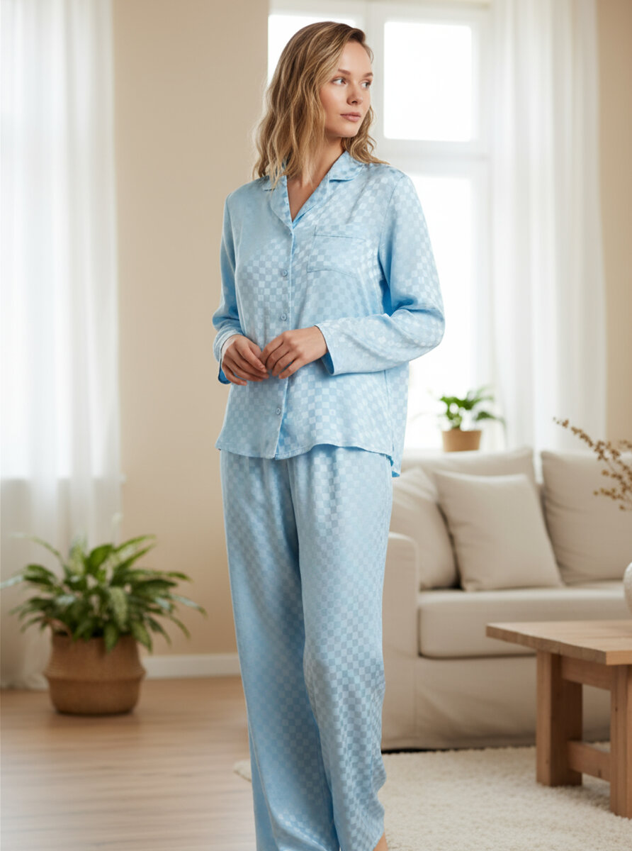 Kadın Pijama Takımı 60484 - Mavi - 1