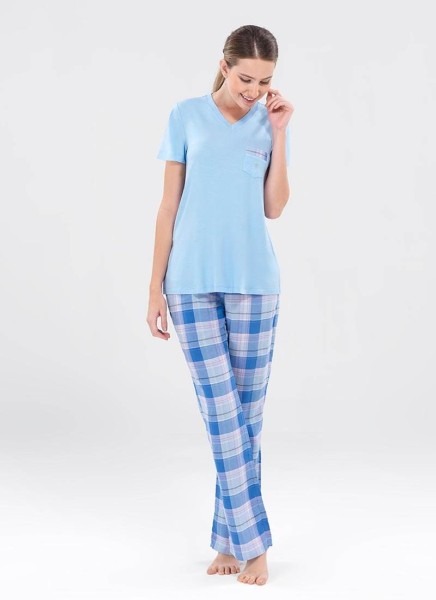 Kadın Pijama Takımı 6242 - Mavi - 1