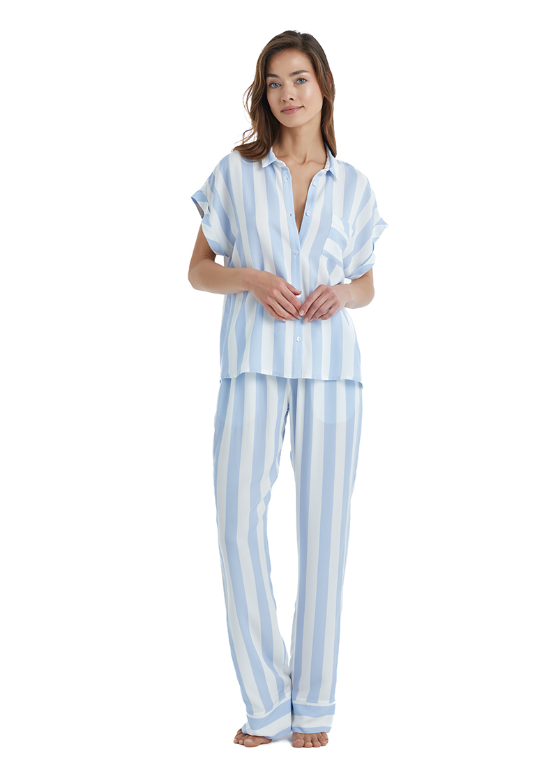 Kadın Pijama Üstü 51352 - Mavi - 5