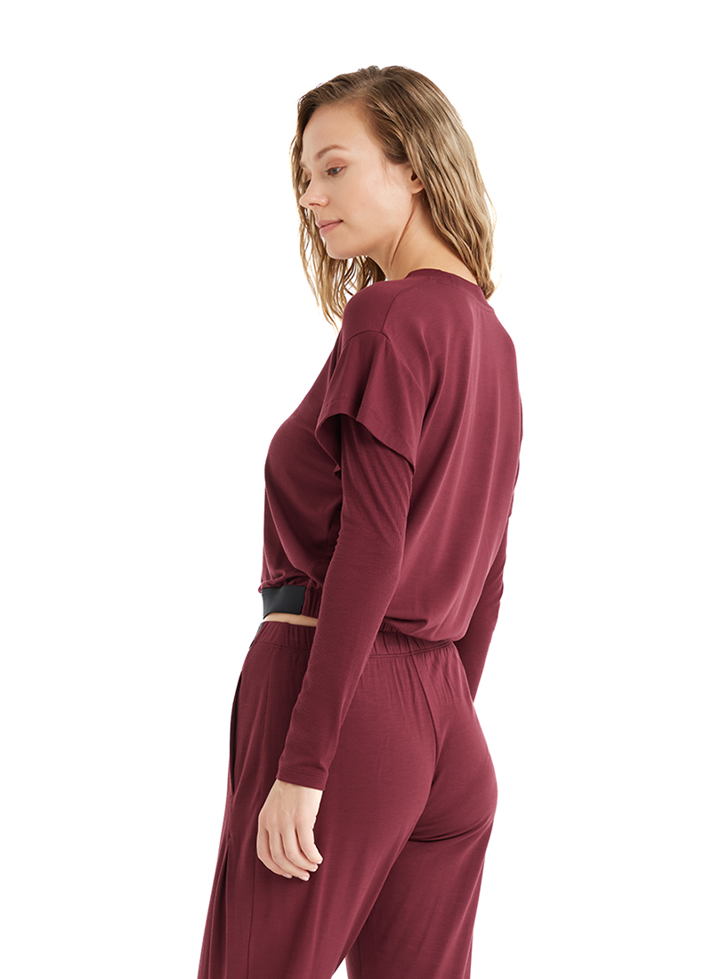 Kadın Pijama Üstü 51641 - Bordo - 2