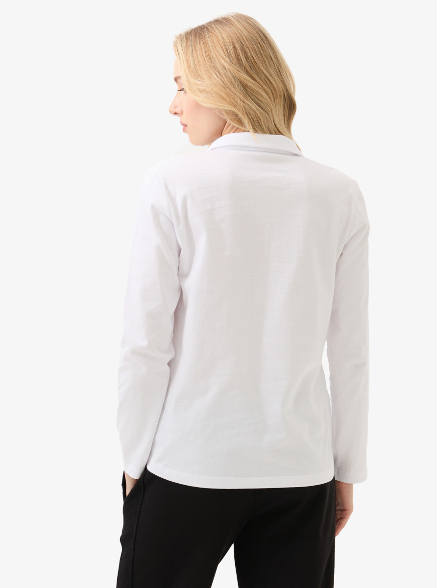 Kadın Polo Yaka T-Shirt 60582 - Beyaz - 3