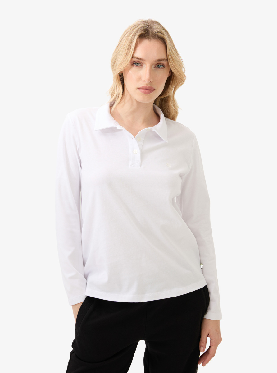 Kadın Polo Yaka T-Shirt 60582 - Beyaz - 2