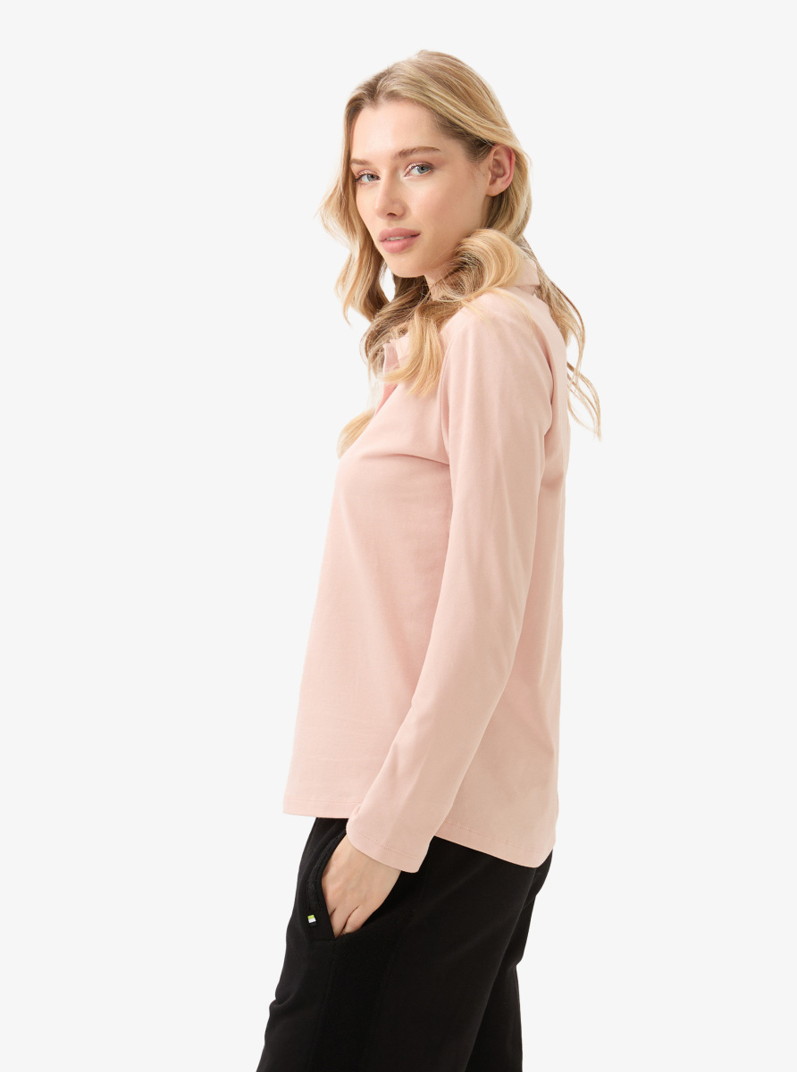 Kadın Polo Yaka T-Shirt 60582 - Pudra - 3